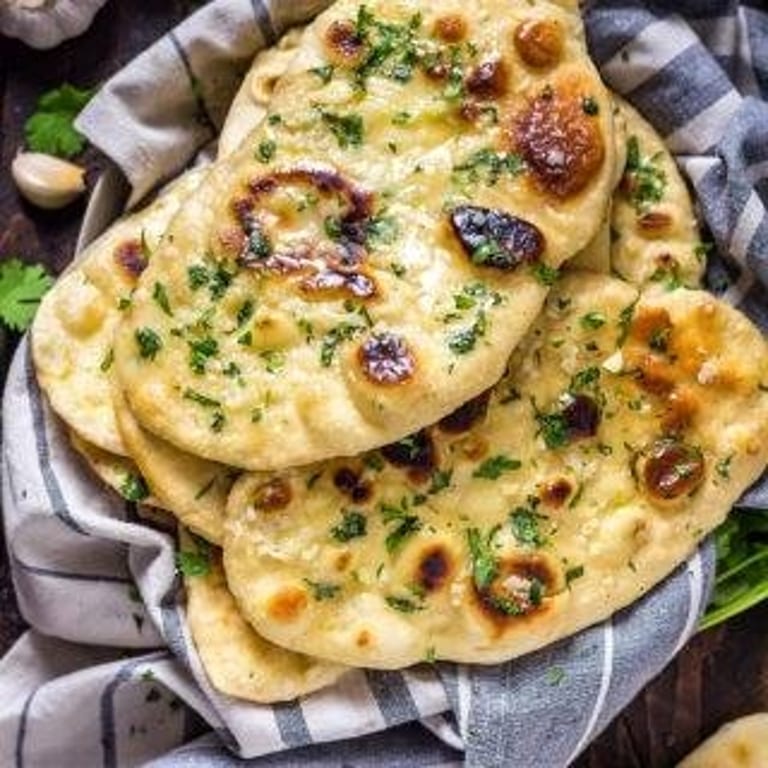 Delicious Garlic Naan and Indian Cuisine